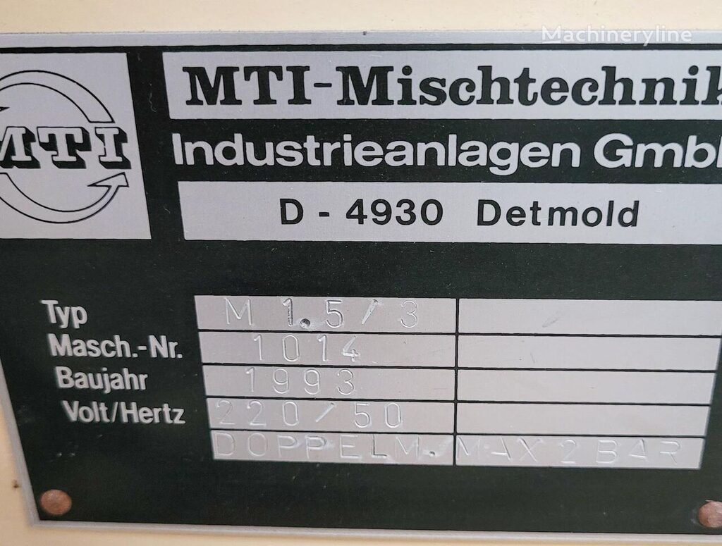 MTI M 1,5 - Hot mixer Mixer Blender for sale — view 5