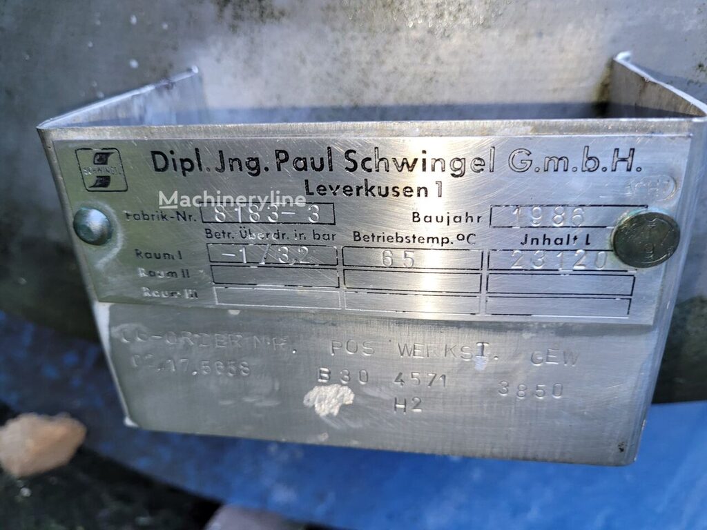 Paul Schwingel Pressure vessel Tank Container for sale — view 4