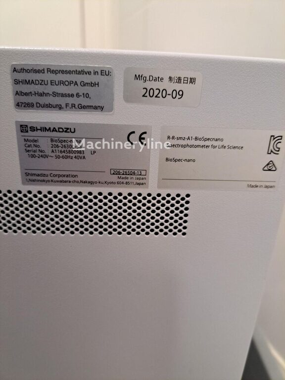 2020 Shimadzu BIOSPEC-NANO Laboratory for sale — view 2