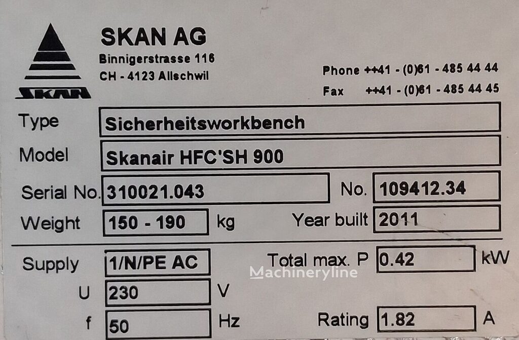 2011 Skan Skanair HFC-SH Laboratory for sale — view 3